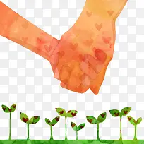 手绘牵手绿植-空若网 手绘牵手绿植-空若网