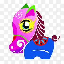 手绘彩色马年素材-空若网 手绘彩色马年素材-空若网