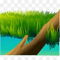 矢量手绘小河上的树枝-空若网 矢量手绘小河上的树枝-空若网