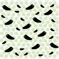 矢量浅绿波点小鸟背景-空若网 矢量浅绿波点小鸟背景-空若网