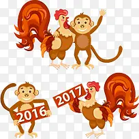 2017鸡年素材库矢量-空若网 2017鸡年素材库矢量-空若网