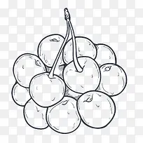 水果樱桃黑色素描-空若网 水果樱桃黑色素描-空若网