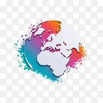 抽象彩色地球背景矢量素材-空若网 抽象彩色地球背景矢量素材-空若网