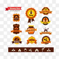 蜂蜜标签矢量徽章-空若网 蜂蜜标签矢量徽章-空若网