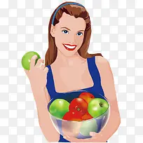 拿着水果的美女-空若网 拿着水果的美女-空若网