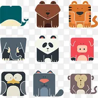 矢量卡通动物图标图片-空若网 矢量卡通动物图标图片-空若网