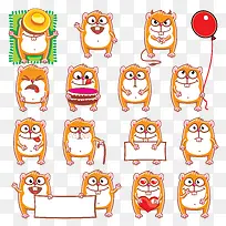 卡通手绘拿牌子的动物-空若网 卡通手绘拿牌子的动物-空若网