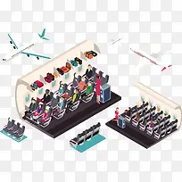 矢量飞机机舱场景-空若网 矢量飞机机舱场景-空若网