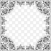 四角对称黑色复杂边框-空若网 四角对称黑色复杂边框-空若网