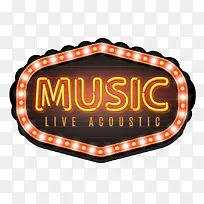 橙色霓虹灯音乐矢量图-空若网 橙色霓虹灯音乐矢量图-空若网