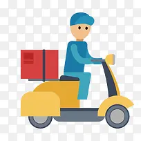 彩色扁平化送餐员-空若网 彩色扁平化送餐员-空若网