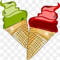 手绘多彩冰激淋-空若网 手绘多彩冰激淋-空若网