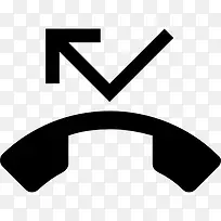 未接电话听筒与左箭头图标-空若网 未接电话听筒与左箭头图标-空若网