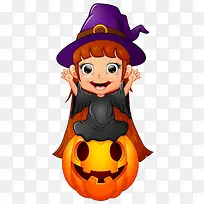 手绘可爱巫婆素材-空若网 手绘可爱巫婆素材-空若网