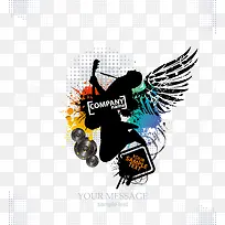 人物剪影音乐矢量素材-空若网 人物剪影音乐矢量素材-空若网