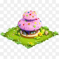 手绘卡爱粉色蛋糕房屋-空若网 手绘卡爱粉色蛋糕房屋-空若网