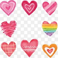 情人节可爱水彩手绘爱心-空若网 情人节可爱水彩手绘爱心-空若网