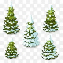 手绘卡通积雪树木-空若网 手绘卡通积雪树木-空若网