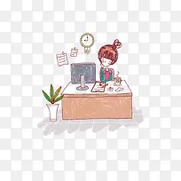 手绘卡通女孩素材-空若网 手绘卡通女孩素材-空若网