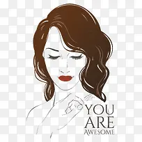 美丽女人头像素材矢量-空若网 美丽女人头像素材矢量-空若网