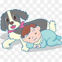 婴儿小狗插画-空若网 婴儿小狗插画-空若网