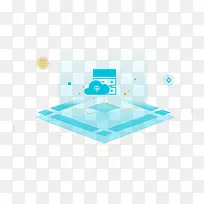 蓝色创意版的电商插图-空若网 蓝色创意版的电商插图-空若网