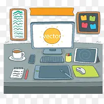 电脑绘图设计师书桌-空若网 电脑绘图设计师书桌-空若网