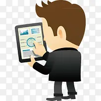 触摸平板电脑的男子-空若网 触摸平板电脑的男子-空若网