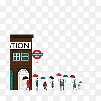 插画-车站-空若网 插画-车站-空若网