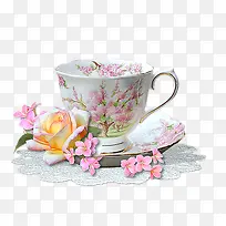 手绘花欧式咖啡杯-空若网 手绘花欧式咖啡杯-空若网