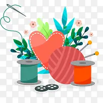 彩色扁平化针线图案-空若网 彩色扁平化针线图案-空若网