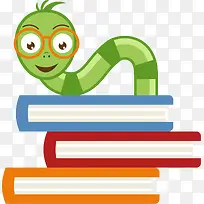 卡通书虫多彩书堆-空若网 卡通书虫多彩书堆-空若网