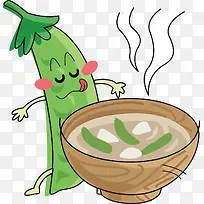 手绘豆角和食物-空若网 手绘豆角和食物-空若网