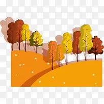 手绘秋天风景插画装饰图案-空若网 手绘秋天风景插画装饰图案-空若网