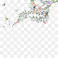 现代简约绿色树枝-空若网 现代简约绿色树枝-空若网