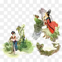 古典美女插画素材-空若网 古典美女插画素材-空若网