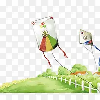 卡通手绘风筝可爱广告背景-空若网 卡通手绘风筝可爱广告背景-空若网