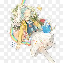 卡通手绘梦幻小女孩-空若网 卡通手绘梦幻小女孩-空若网