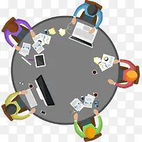 扁平化办公室装饰元素-空若网 扁平化办公室装饰元素-空若网