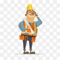 打电话的装修工人-空若网 打电话的装修工人-空若网