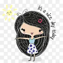 有乌黑头发的卡通美女-空若网 有乌黑头发的卡通美女-空若网