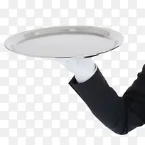 单手托着盘子的服务员-空若网 单手托着盘子的服务员-空若网