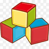 手绘多彩立方体-空若网 手绘多彩立方体-空若网