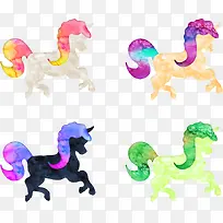 矢量水彩马-空若网 矢量水彩马-空若网