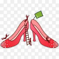 卡通手绘女人高跟鞋-空若网 卡通手绘女人高跟鞋-空若网