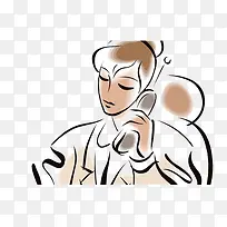 打电话的线条美女-空若网 打电话的线条美女-空若网