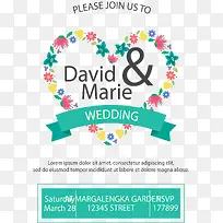 花朵爱心边框请帖-空若网 花朵爱心边框请帖-空若网