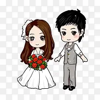 可爱Q版情侣婚纱照-空若网 可爱Q版情侣婚纱照-空若网