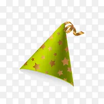 绿色生日帽子矢量图-空若网 绿色生日帽子矢量图-空若网