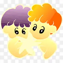 手绘可爱小孩摘星星-空若网 手绘可爱小孩摘星星-空若网